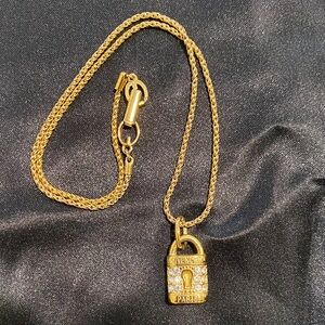Givenchy Gold Chain with Padlock Pendant